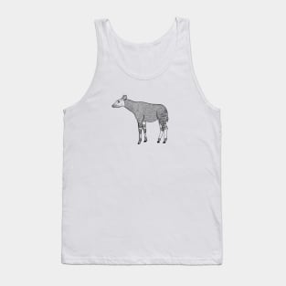 Okapi Ink Art - hand drawn African animal design - black and white Tank Top